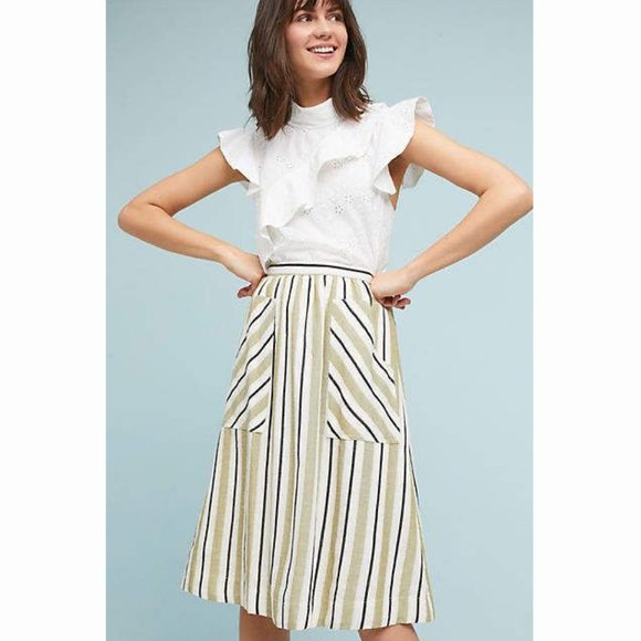 Anthropologie Dresses & Skirts - Anthropologie Akemi + Kin Luria Green Stripe Skirt S